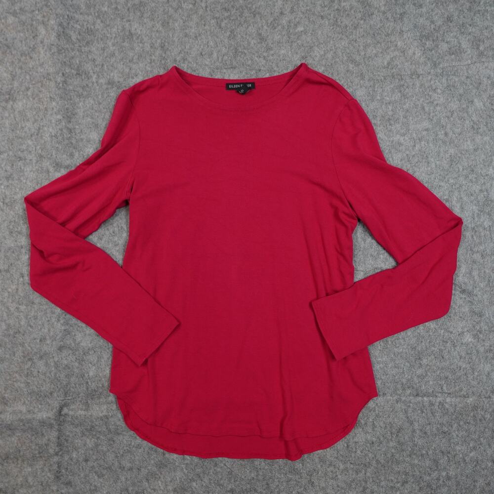 Eileen Fisher Top Womens Medium Tunic Oversized Jersey Performance‎ Knit Red